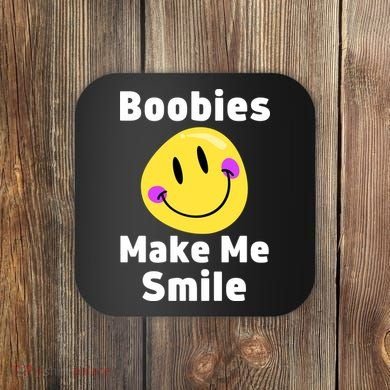 Boobies Make Me Smile Mardi Gras Funny Coaster