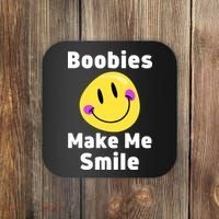 Boobies Make Me Smile Mardi Gras Funny Coaster thumb 0
