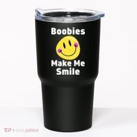 Boobies Make Me Smile Mardi Gras Funny Tumbler thumb 0