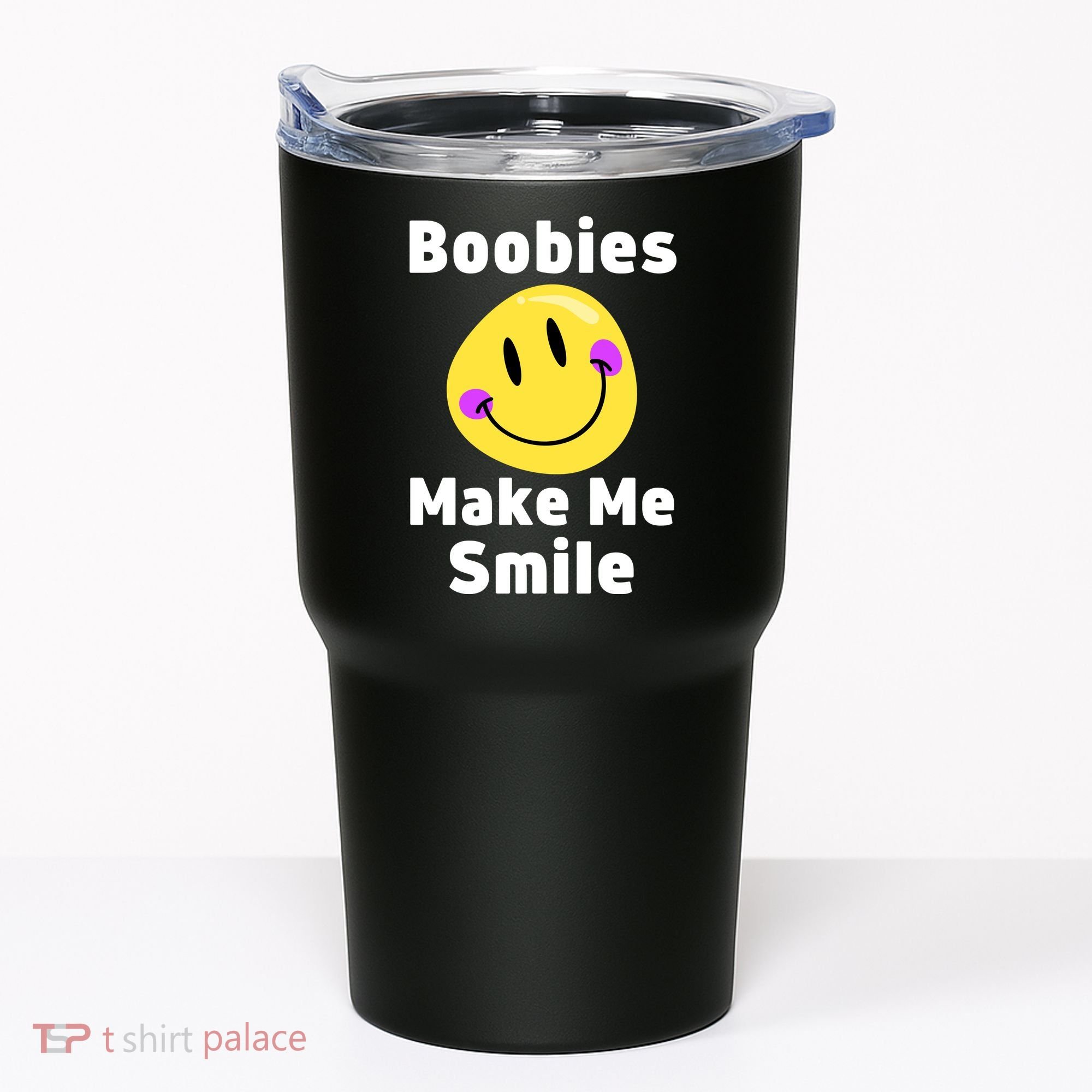 Boobies Make Me Smile Mardi Gras Funny Tumbler