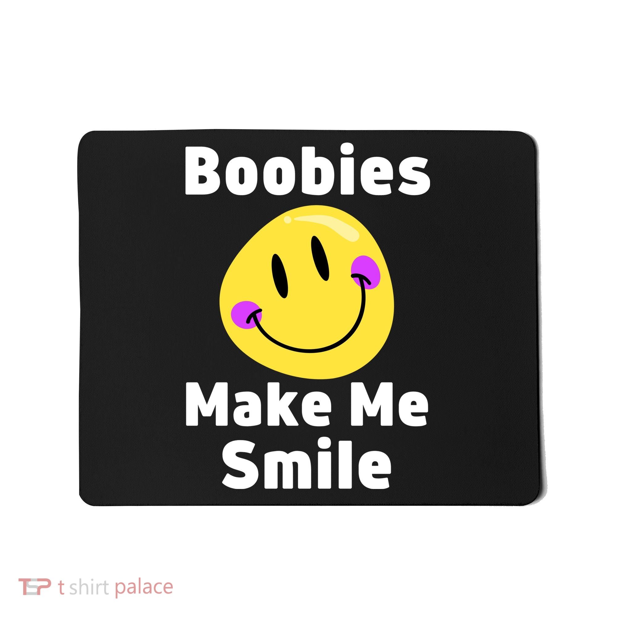Boobies Make Me Smile Mardi Gras Funny Mousepad