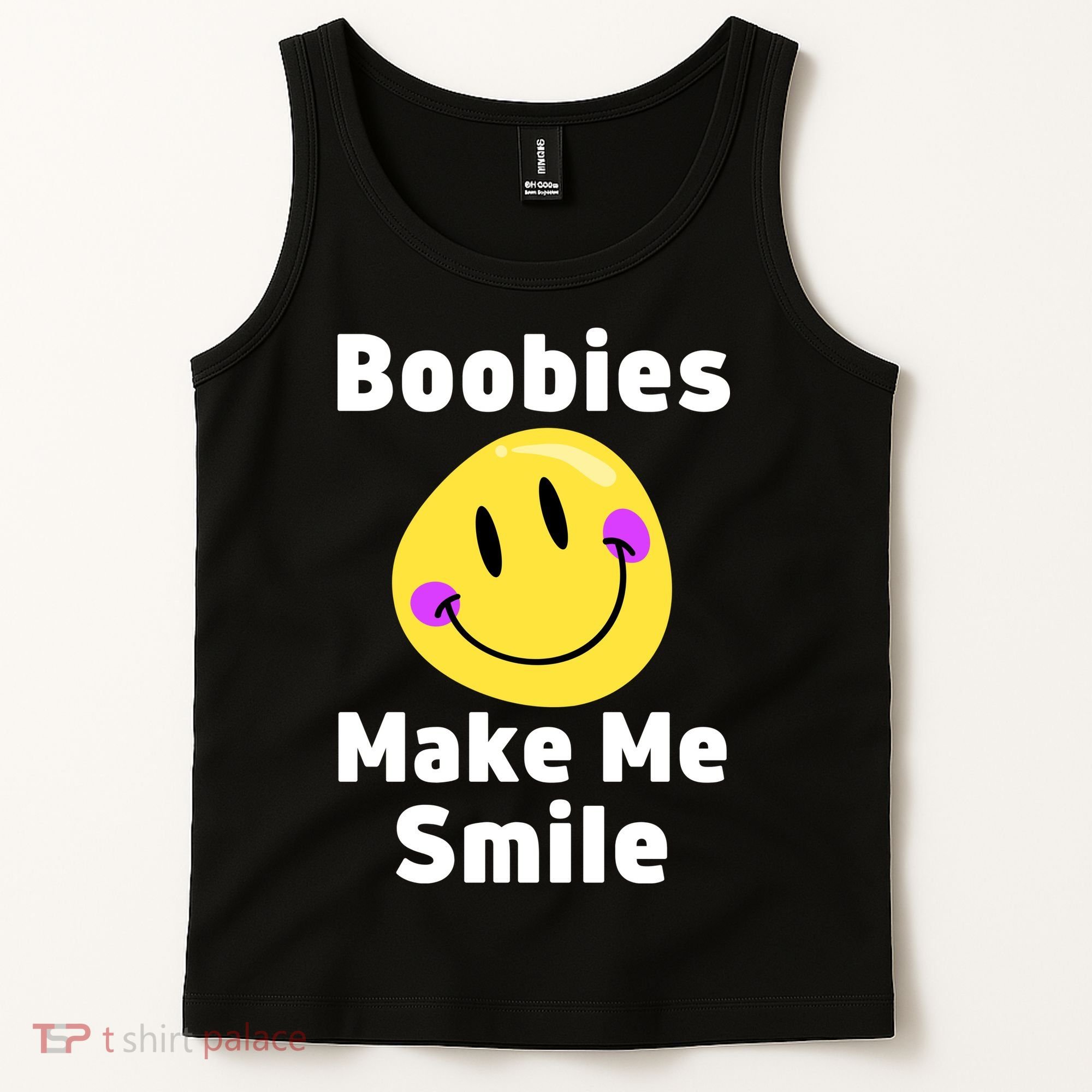 Boobies Make Me Smile Mardi Gras Funny Tank Top