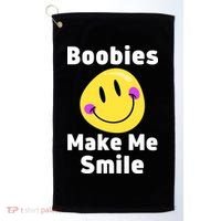 Boobies Make Me Smile Mardi Gras Funny Golf Towel thumb 0