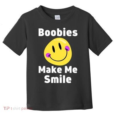 Boobies Make Me Smile Mardi Gras Funny Toddler T-Shirt