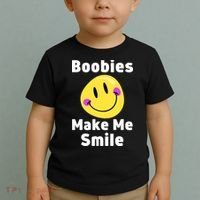 Boobies Make Me Smile Mardi Gras Funny Toddler T-Shirt thumb 2