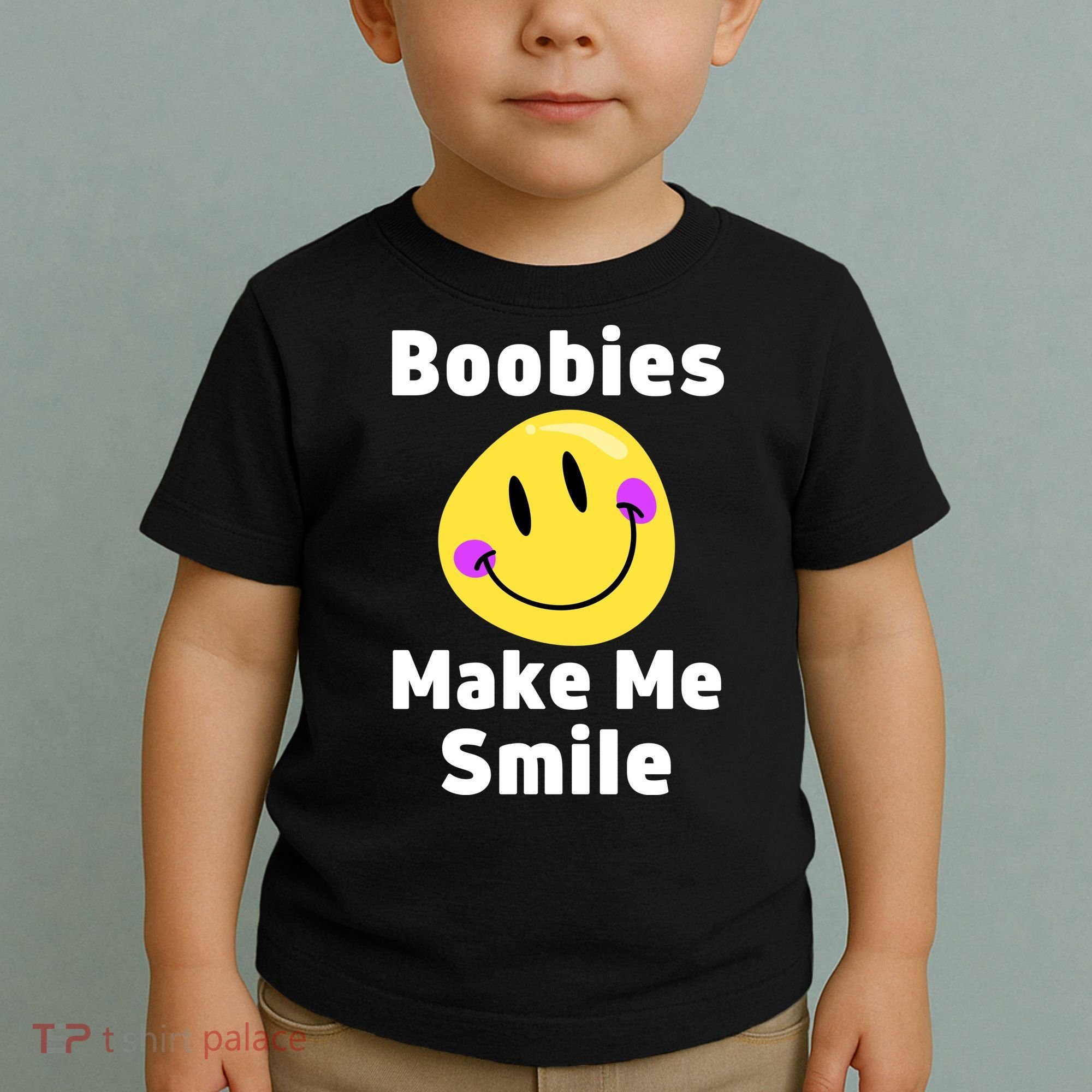 Boobies Make Me Smile Mardi Gras Funny Toddler T-Shirt