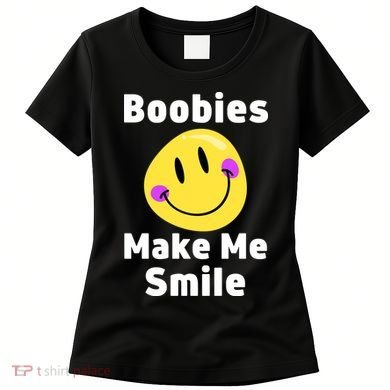Boobies Make Me Smile Mardi Gras Funny Women's T-Shirt