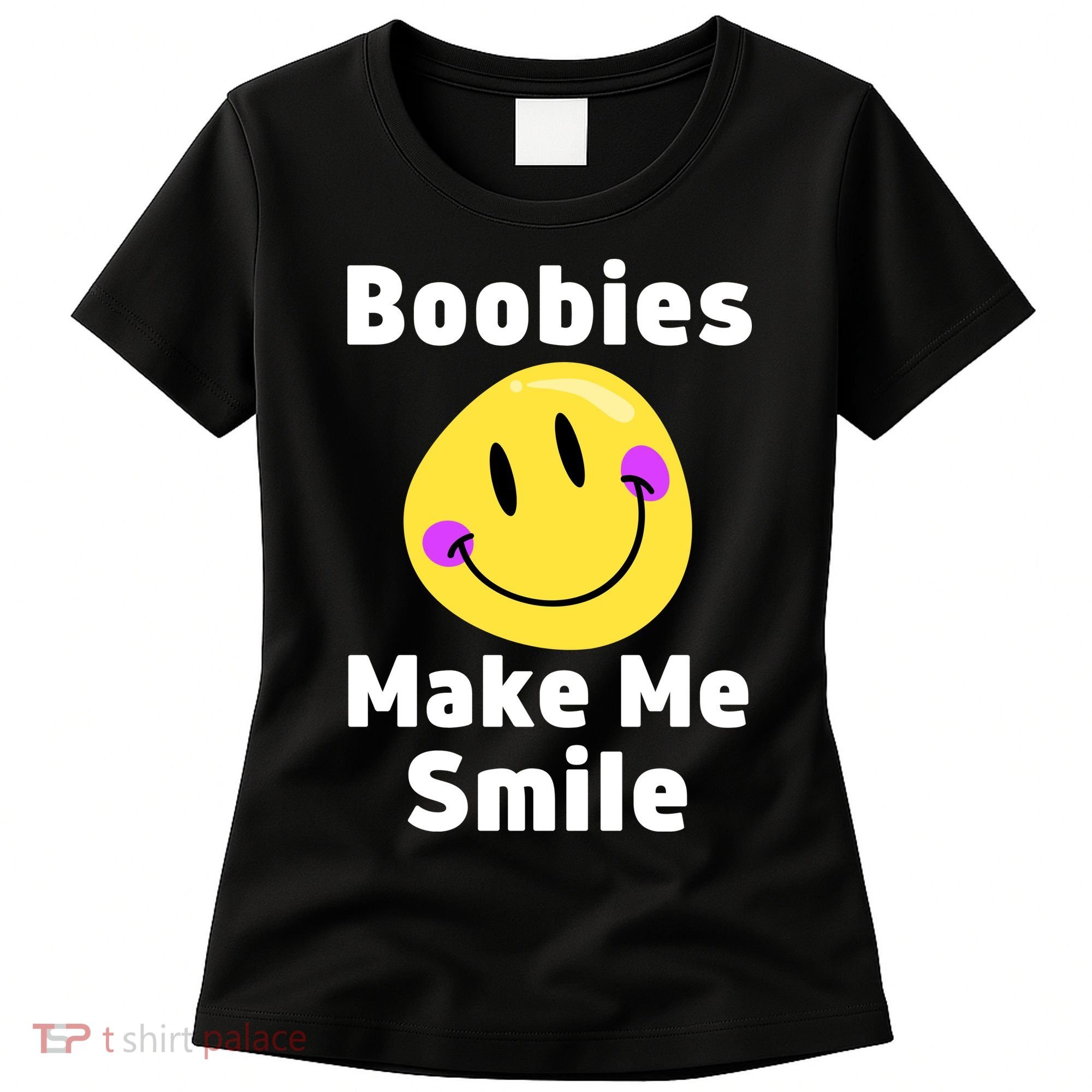 Boobies Make Me Smile Mardi Gras Funny Women's T-Shirt