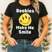 Boobies Make Me Smile Mardi Gras Funny Women's T-Shirt thumb 2