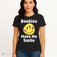 Boobies Make Me Smile Mardi Gras Funny Women's T-Shirt thumb 4