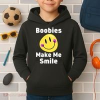Boobies Make Me Smile Mardi Gras Funny Kids Hoodie thumb 2