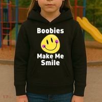 Boobies Make Me Smile Mardi Gras Funny Kids Hoodie thumb 3