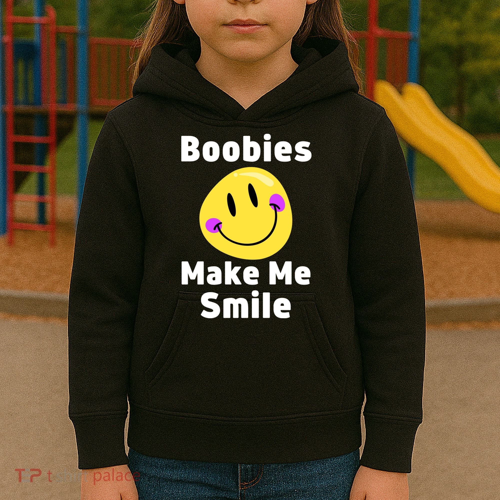 Boobies Make Me Smile Mardi Gras Funny Kids Hoodie