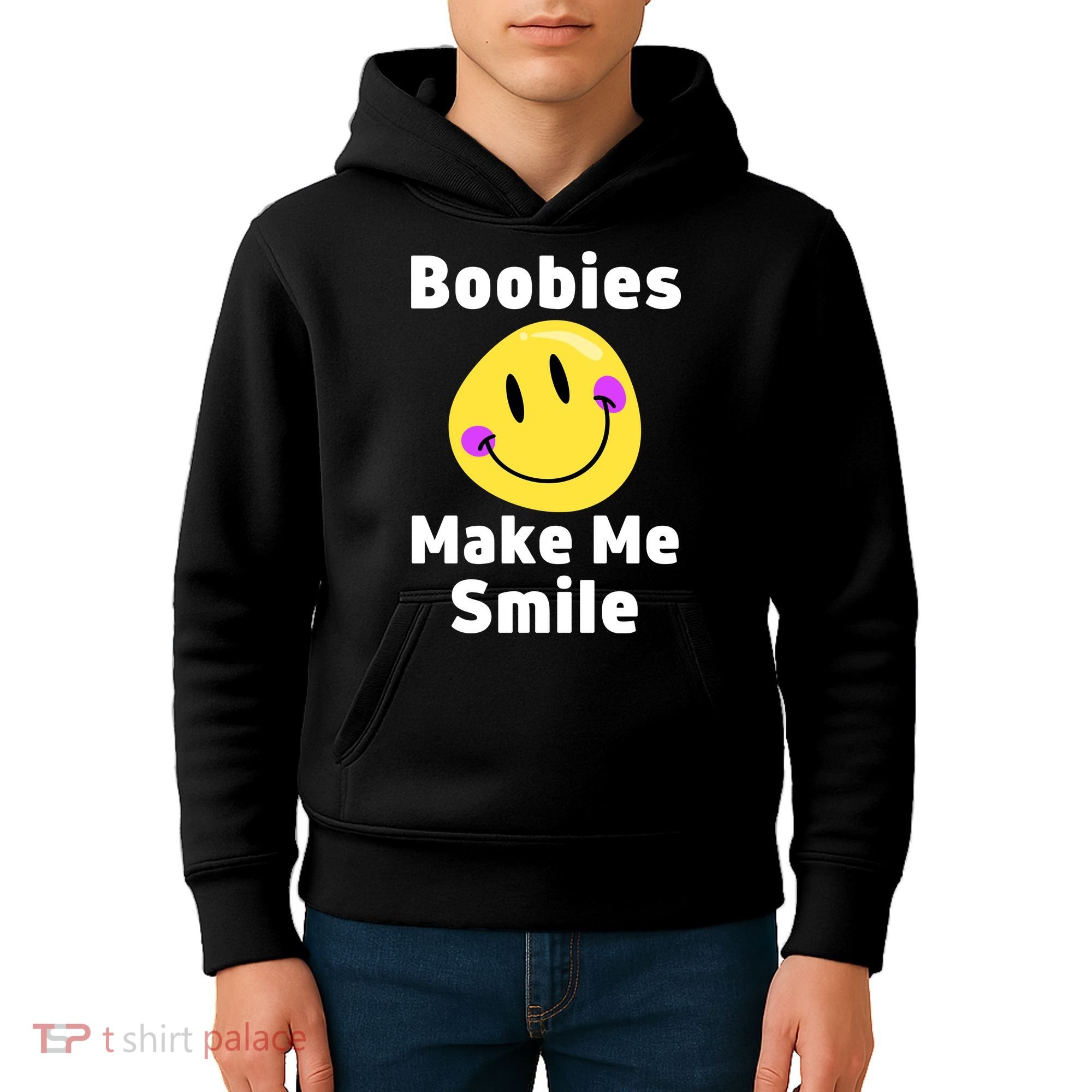 Boobies Make Me Smile Mardi Gras Funny Kids Hoodie