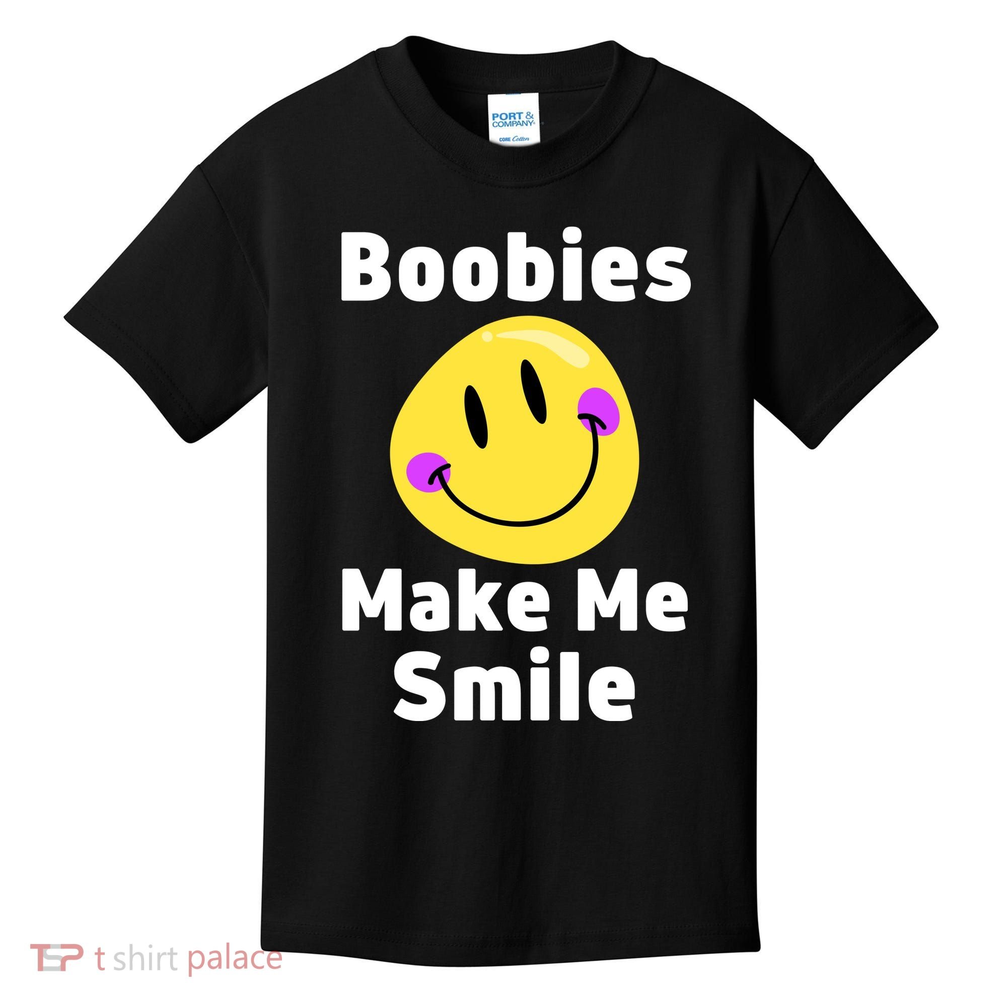 Boobies Make Me Smile Mardi Gras Funny Kids T-Shirt