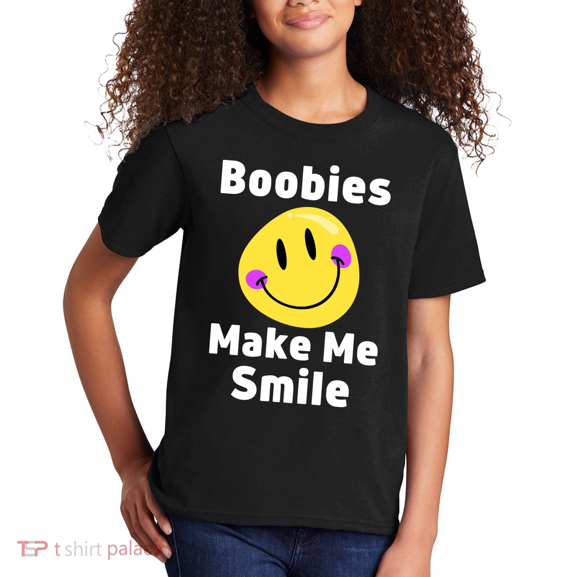 Boobies Make Me Smile Mardi Gras Funny Kids T-Shirt