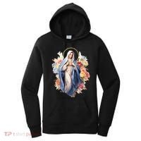 Blessed Mother Mary Mother Of Jesus Roses Our Lady Catholic Women's Hoodie thumb 0