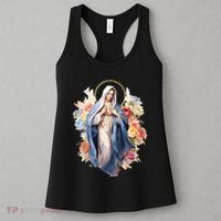 Blessed Mother Mary Mother Of Jesus Roses Our Lady Catholic Women's Tank Top thumb 3