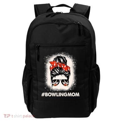 Bowling Mom Messy Bun Bleached Look Bowling Pins And Ball Gift Backpack