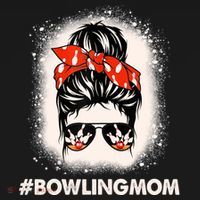 Bowling Mom Messy Bun Bleached Look Bowling Pins And Ball Gift Backpack thumb 2