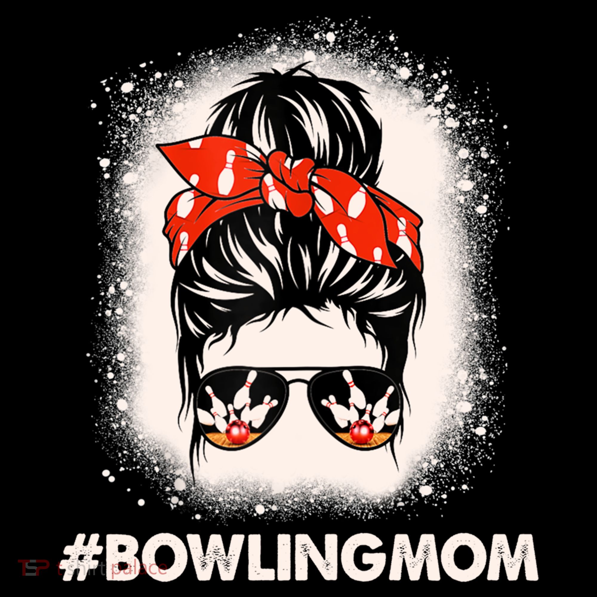 Bowling Mom Messy Bun Bleached Look Bowling Pins And Ball Gift Coffee Mug
