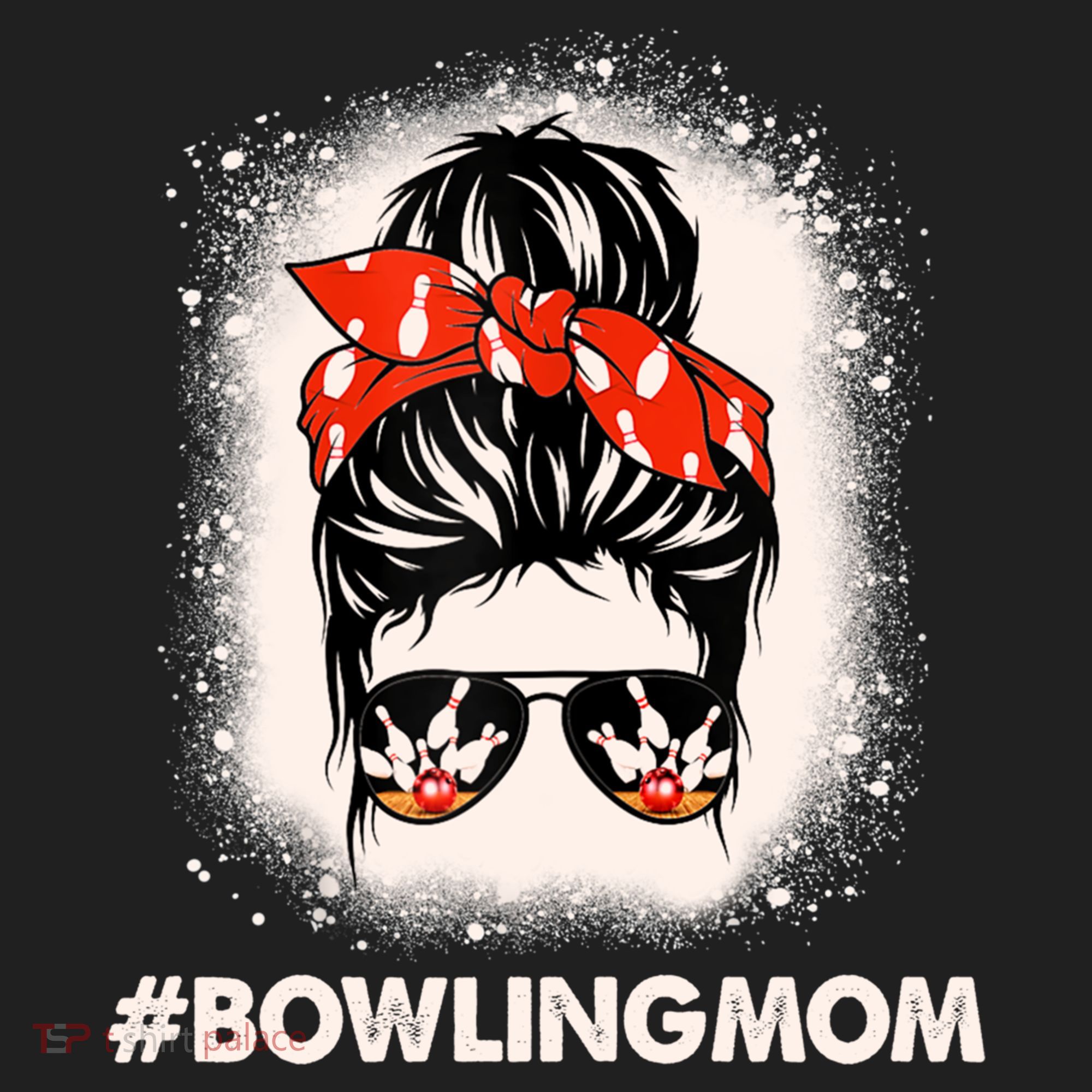 Bowling Mom Messy Bun Bleached Look Bowling Pins And Ball Gift Beanie