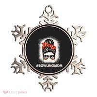 Bowling Mom Messy Bun Bleached Look Bowling Pins And Ball Gift Ornament thumb 0