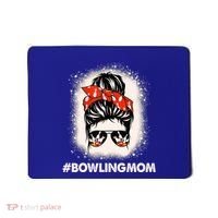 Bowling Mom Messy Bun Bleached Look Bowling Pins And Ball Gift Mousepad thumb 0