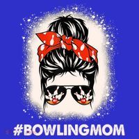 Bowling Mom Messy Bun Bleached Look Bowling Pins And Ball Gift Women's T-Shirt thumb 6