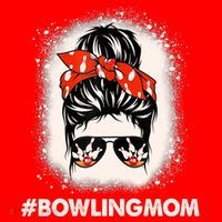 Bowling Mom Messy Bun Bleached Look Bowling Pins And Ball Gift Santa Hat thumb 1