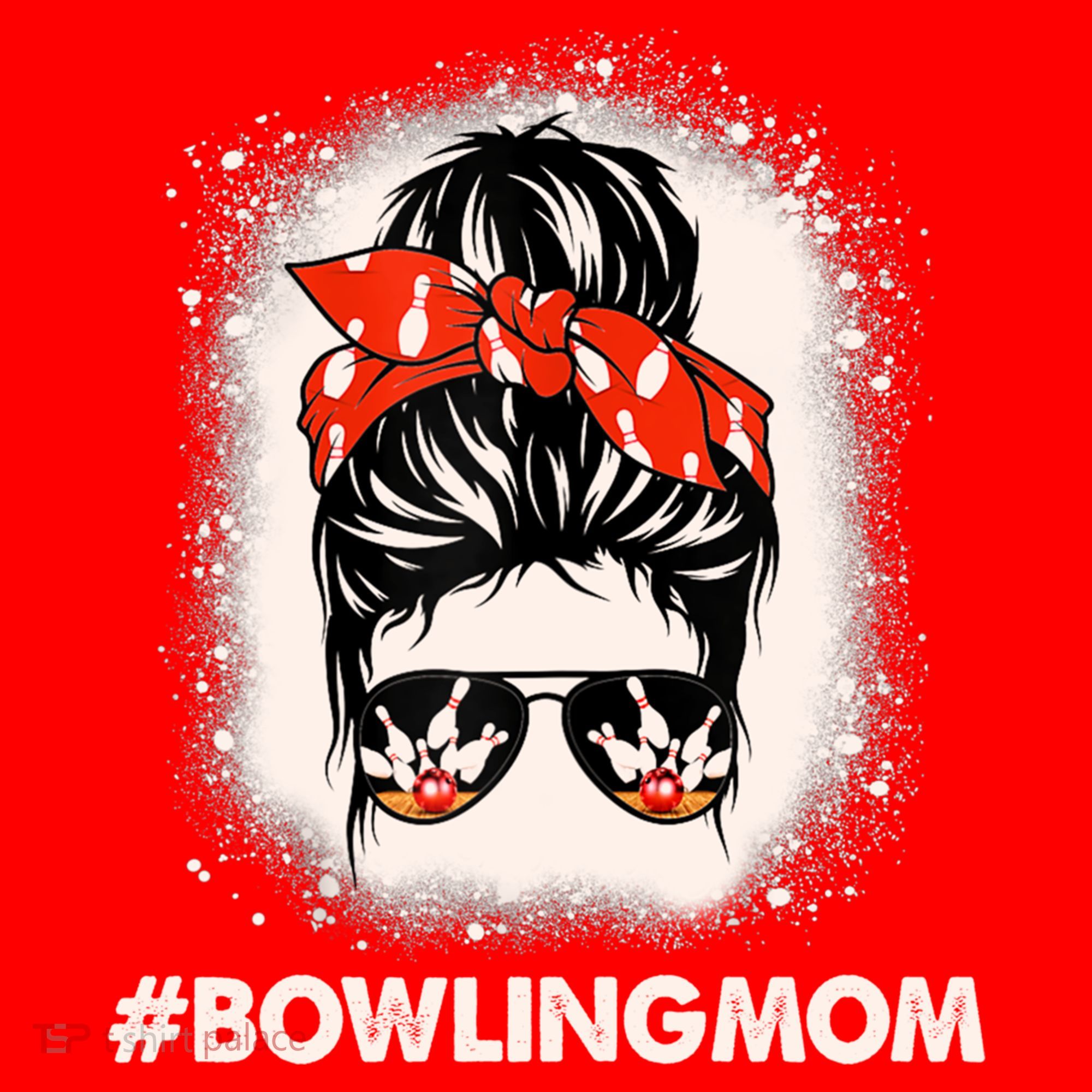 Bowling Mom Messy Bun Bleached Look Bowling Pins And Ball Gift Santa Hat
