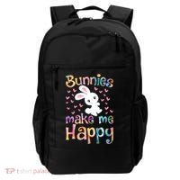 Bunnies Make Me Happy Bunny Rabbit Girls Pet Owner Mom Gift Backpack thumb 0