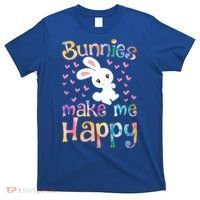 Bunnies Make Me Happy Bunny Rabbit Girls Pet Owner Mom Gift T-Shirt thumb 0