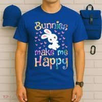 Bunnies Make Me Happy Bunny Rabbit Girls Pet Owner Mom Gift T-Shirt thumb 6