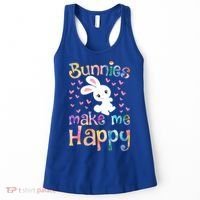 Bunnies Make Me Happy Bunny Rabbit Girls Pet Owner Mom Gift Women's Tank Top thumb 0