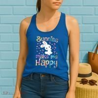Bunnies Make Me Happy Bunny Rabbit Girls Pet Owner Mom Gift Women's Tank Top thumb 2