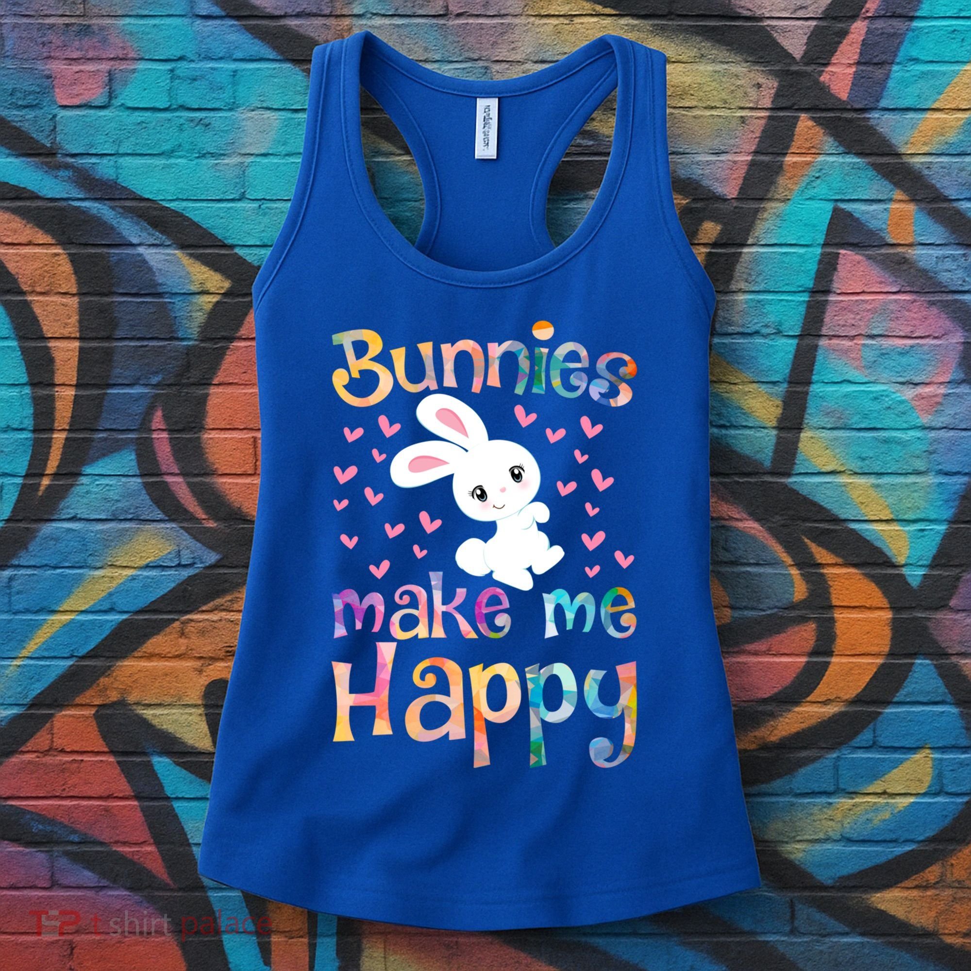 Bunnies Make Me Happy Bunny Rabbit Girls Pet Owner Mom Gift Women's Tank Top