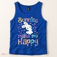 Bunnies Make Me Happy Bunny Rabbit Girls Pet Owner Mom Gift Tank Top thumb 2