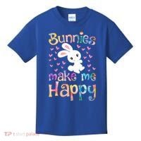 Bunnies Make Me Happy Bunny Rabbit Girls Pet Owner Mom Gift Kids T-Shirt thumb 0