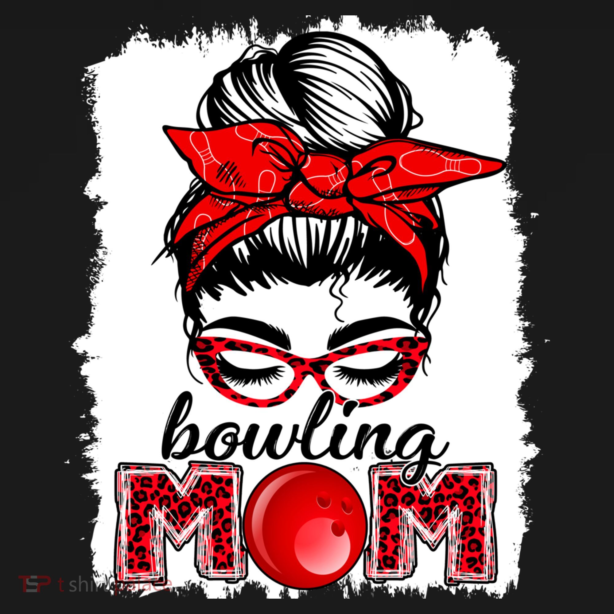 Bowling Mom Messy Bun Leopard Funny Mother's Day Meaningful Gift Pajama Set