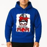 Bowling Mom Messy Bun Leopard Funny Mother's Day Meaningful Gift Hoodie thumb 2