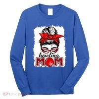 Bowling Mom Messy Bun Leopard Funny Mother's Day Meaningful Gift Long Sleeve Shirt thumb 0