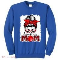 Bowling Mom Messy Bun Leopard Funny Mother's Day Meaningful Gift Sweatshirt thumb 0