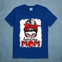 Bowling Mom Messy Bun Leopard Funny Mother's Day Meaningful Gift T-Shirt thumb 5