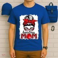 Bowling Mom Messy Bun Leopard Funny Mother's Day Meaningful Gift T-Shirt thumb 6