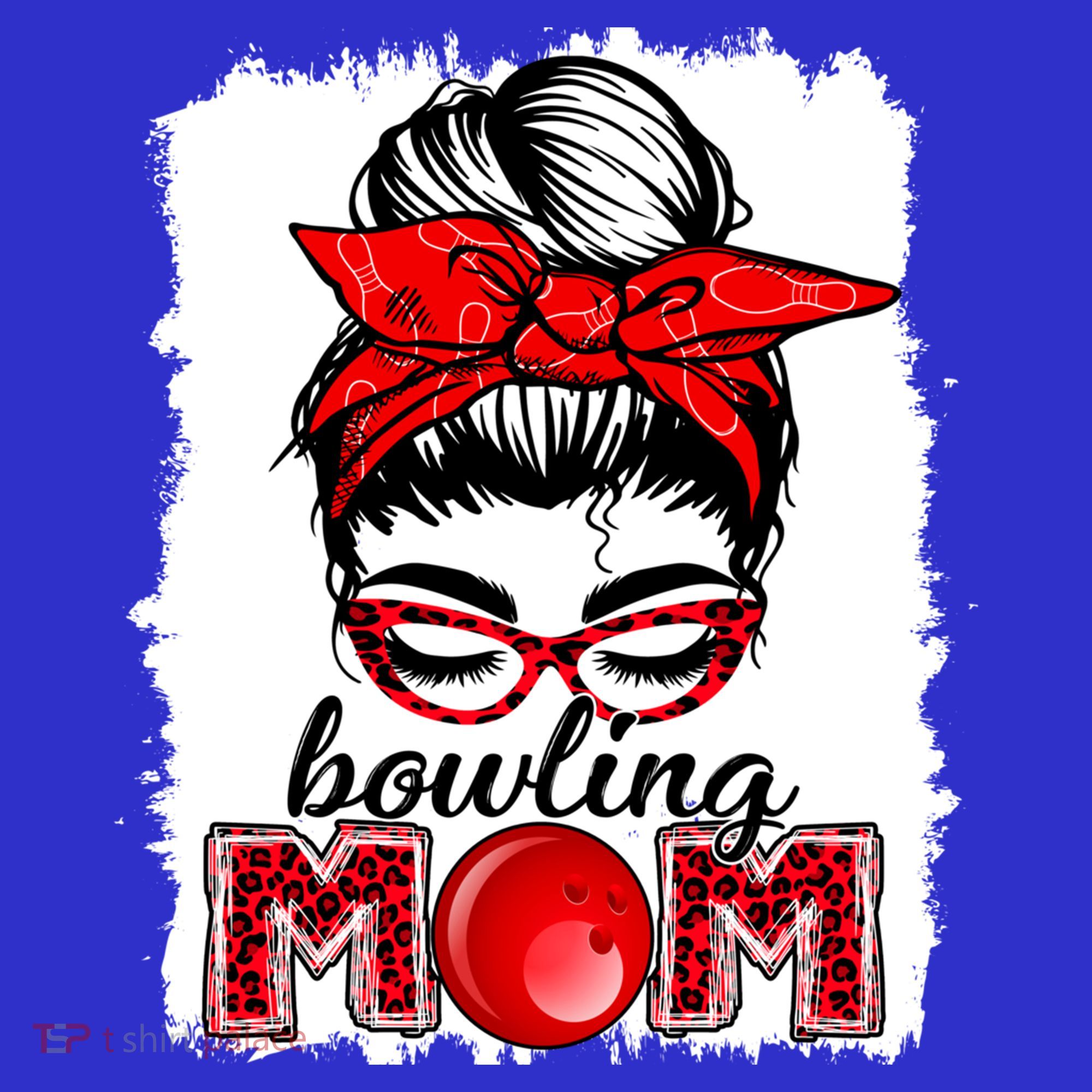 Bowling Mom Messy Bun Leopard Funny Mother's Day Meaningful Gift T-Shirt