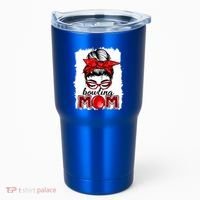 Bowling Mom Messy Bun Leopard Funny Mother's Day Meaningful Gift Tumbler thumb 0