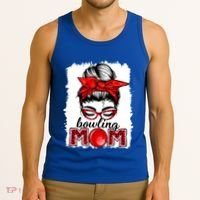 Bowling Mom Messy Bun Leopard Funny Mother's Day Meaningful Gift Tank Top thumb 3