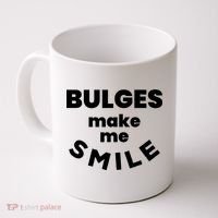 Bulges Make Me Smile Funny Adult Saying Coffee Mug thumb 0