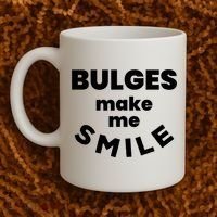 Bulges Make Me Smile Funny Adult Saying Coffee Mug thumb 2